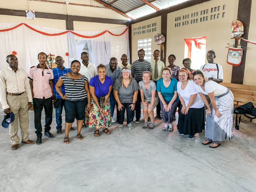 mission team in Haiti with community leaders