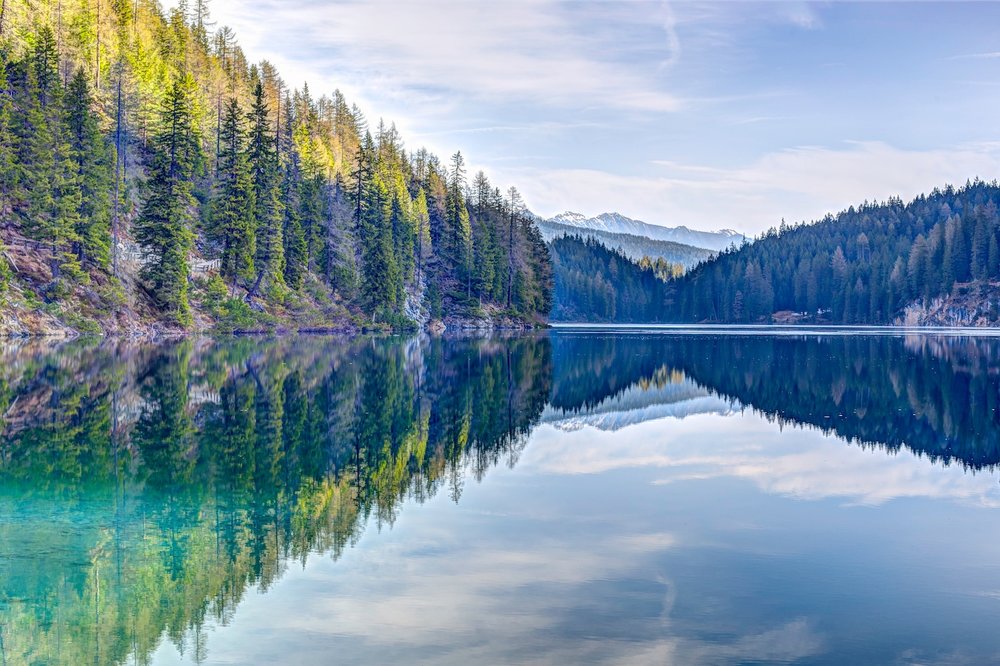 mountain lake reflecting