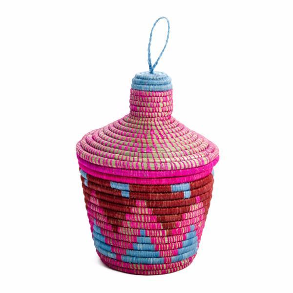 hot pink woven basket