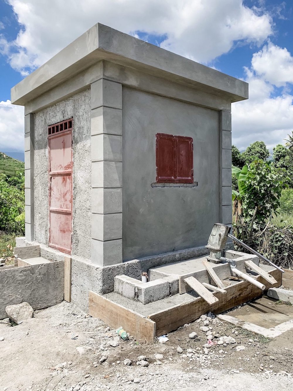 haiti water well being built