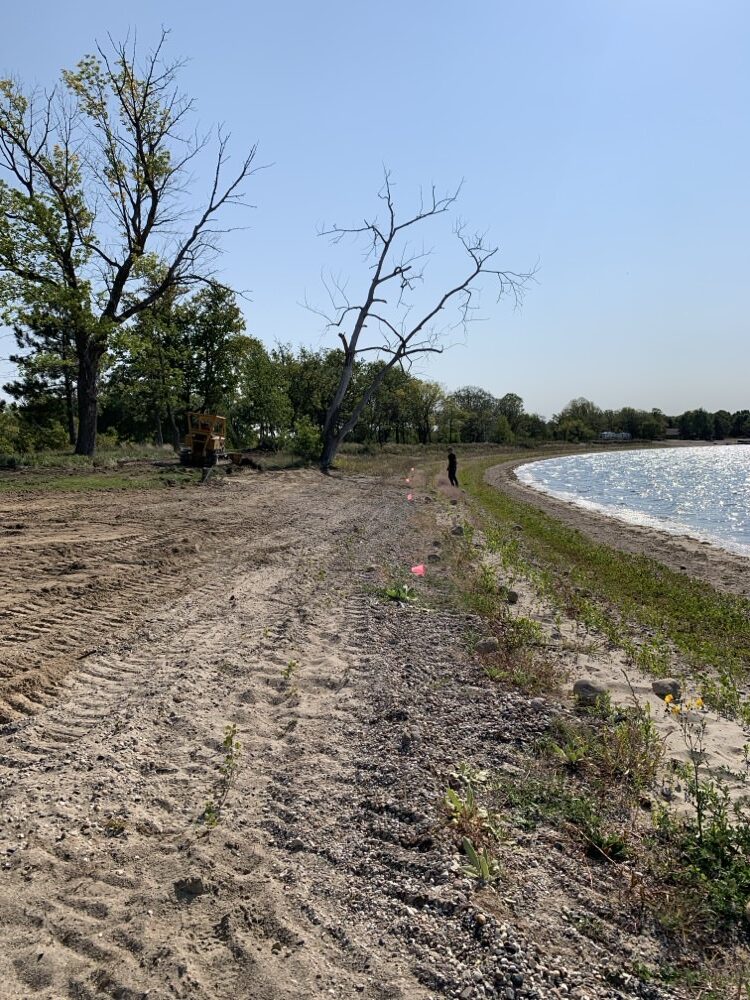 Beginning to restore 550 feet of shoreline!