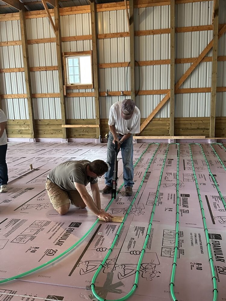 Laying floor heat