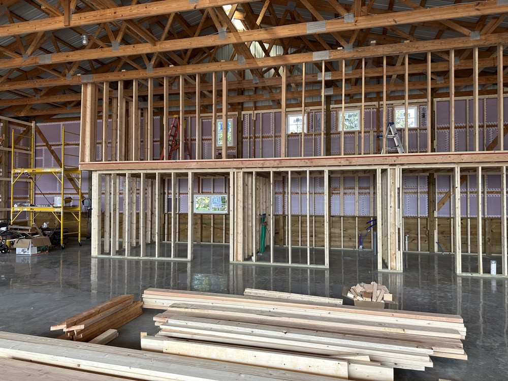 and framing rooms, thanks to our favorite family contractor, Gene!